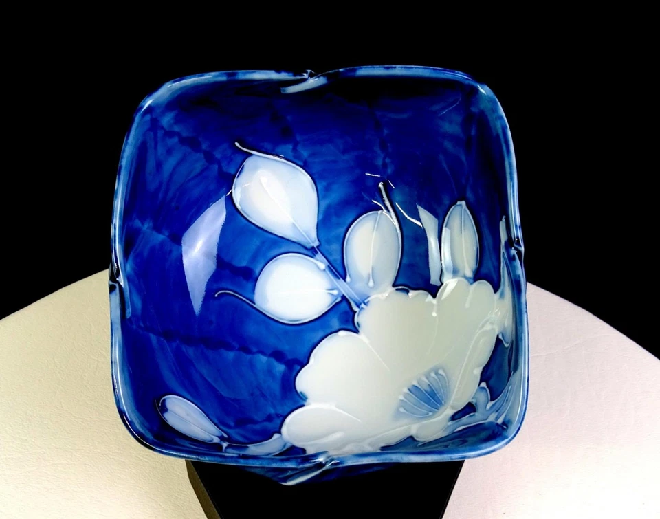 Fitz and Floyd Porzellan Kamelie Folkart Muster Blume 4 5/8" Müslischale 1981