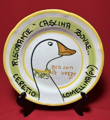 CERETTO LOMELLINA (PV) Plate Good Memory 1985 Restaurant ''CASCINA BOVILE..''