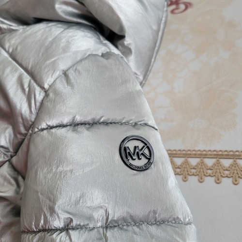 Michael Michael Kors Steppjacke Mädchen Gr. 3T Silber Kapuze Latztaschen - Bild 10 von 12