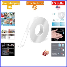 10FT Clear Double-Sided Heavy Duty Mounting Tape for Indoor & Outdoor Use