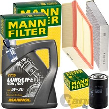 MANN INSPEKTIONSPAKET+5L MANNOL 504 5W-30 ÖL passend für VW PASSAT B5 A4 1.6-2.0
