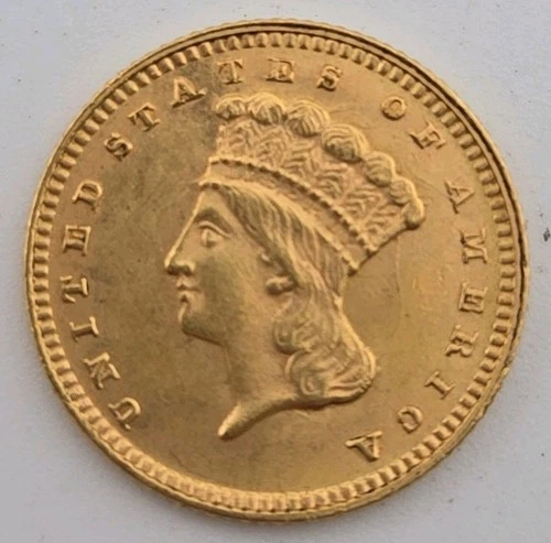 Photo of a 1874-P Gold Dollar from an eBay listing that sold on Jul 15, 2026