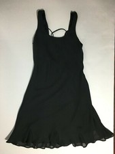 Niki by Niki Livas Little Black Dress with Laced Back & Ruffled Hem Sz 4 NWT