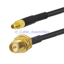 RP SMA Jack bulkhead to MMCX male Jumper pigtail cable RG174 6" for wifi antenna