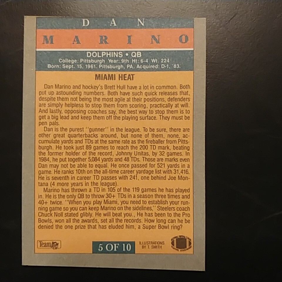 Dan Marino Fleer 91 Error Card *RARE* | eBay
