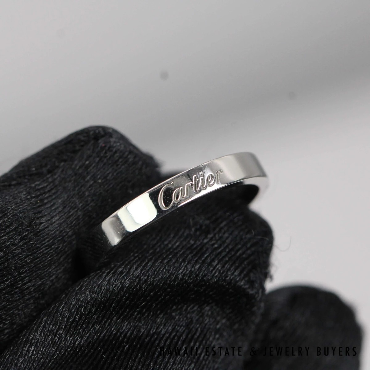 Cartier Plat C De Cartier Band Ring Size 55 w/ Box, papers Cartier Plat C De Cartier Band Ring Size 55 w/ Box, papers