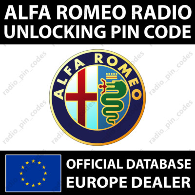 ALFA ROMEO RADIO PIN CODE 932 937 939 940 955 VP2 BOSCH BLAUPUNKT CONTINENTAL