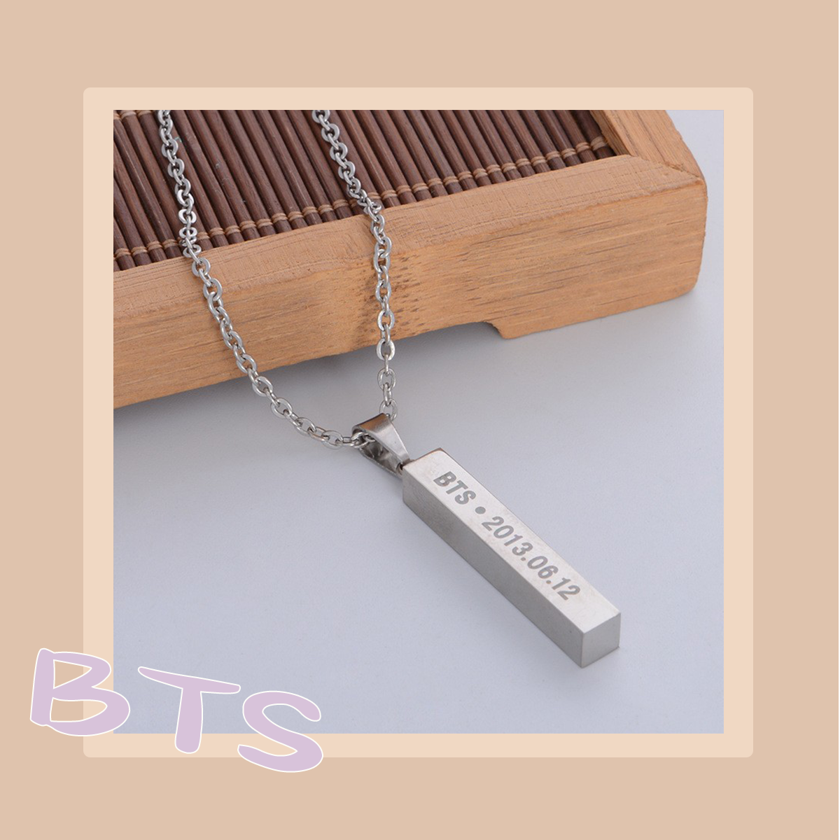 KPOP BTS Necklace Bangtan Boys Chain Pendant Unisex RM JIN SUGA J