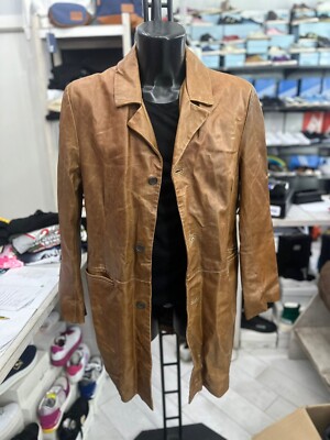 PiazzaNovecento Men's Genuine Leather Jacket Used Size 52 Brown