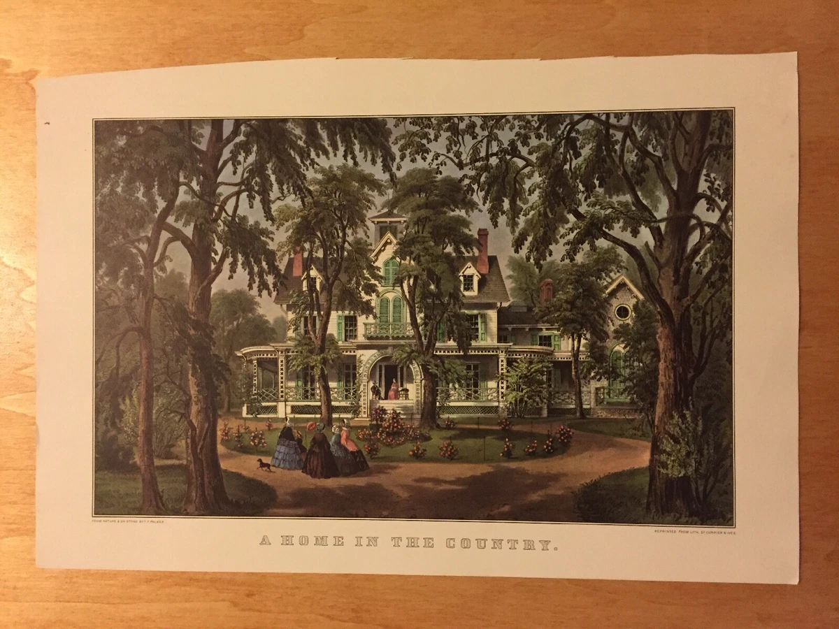 Currier & Ives “A Home In The Country” November 1963 Calendar Page | eBay