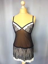 H&uuml;bsches sexy Nachthemd Spitze schwarz Gr&ouml;&szlig;e L FR42 US10 UK14 EUR40
