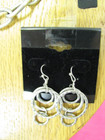 Womens NWOT 2pc Von Maur sexy black ribbon silver chain necklace earring set — photo 3