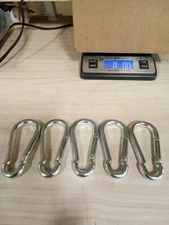 5 Pack Stainless Steel Carabiner Spring Snap Hooks 3/8s Inch 764ep