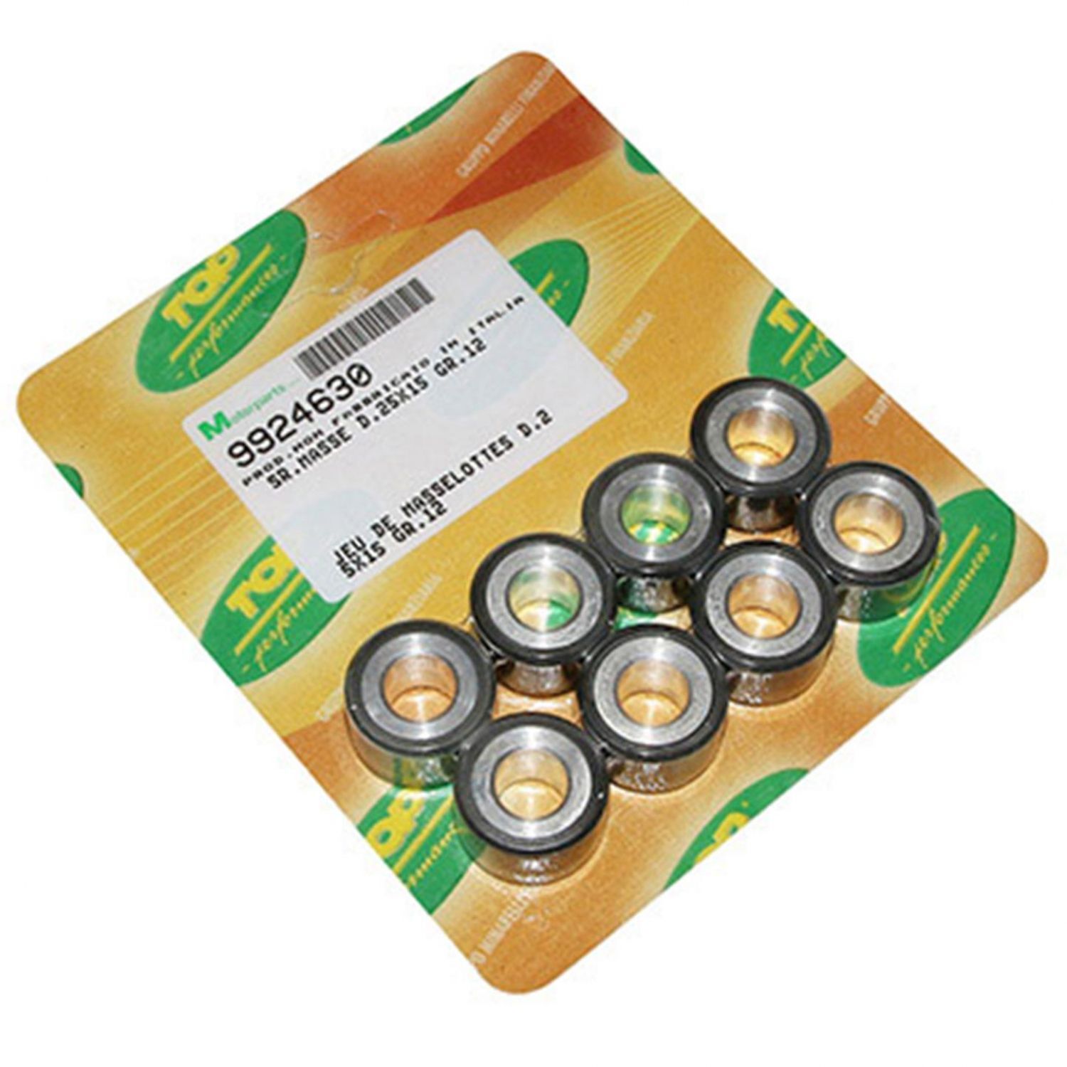 Galets Top Performance 25x15mm 19g pour variateur de Yamaha TMAX 500 et 530