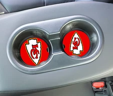 Kansas City Chiefs Ruber Car Coasters Set (2) NFL