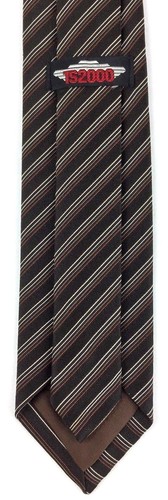 Men's Boy's Skinny Tie by TS2000 Striped Brown White Rust 2 5/8" W x 52 1/4" L - Picture 6 of 12