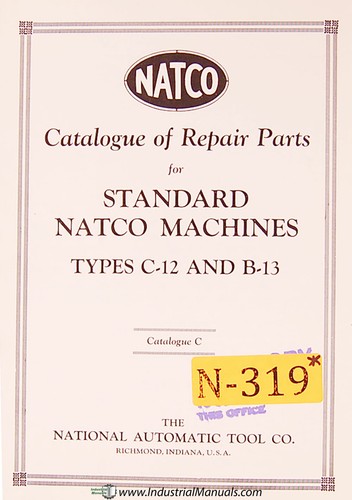 Natco C-12 B-13, Reparaturteilhandbuch