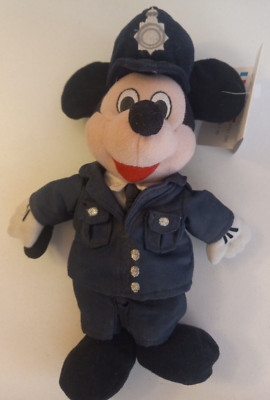 Disney Store Bean Bag 10'' POLICEMAN MICKEY MOUSE with tags