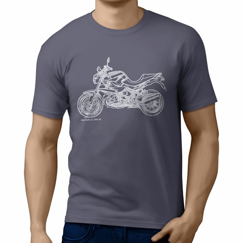 JL Illustration For A BMW R1200R 2012 Motorbike Fan T-shirt - Picture 2 of 24