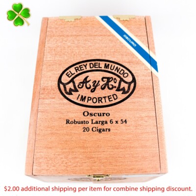 El Rey del Mundo Robusto Larga Oscuro Empty Wood Cigar Box 7'' x 5'' x 4''