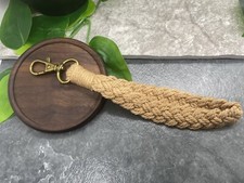 7  Bronze-Tone Macram  Braided Woven Keychain New Free Ship A3463