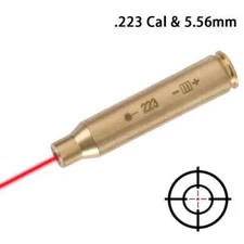 223 5.56mm Red Laser Bore Sight Brass Cartridge Bullet Boresighter 6 Battery