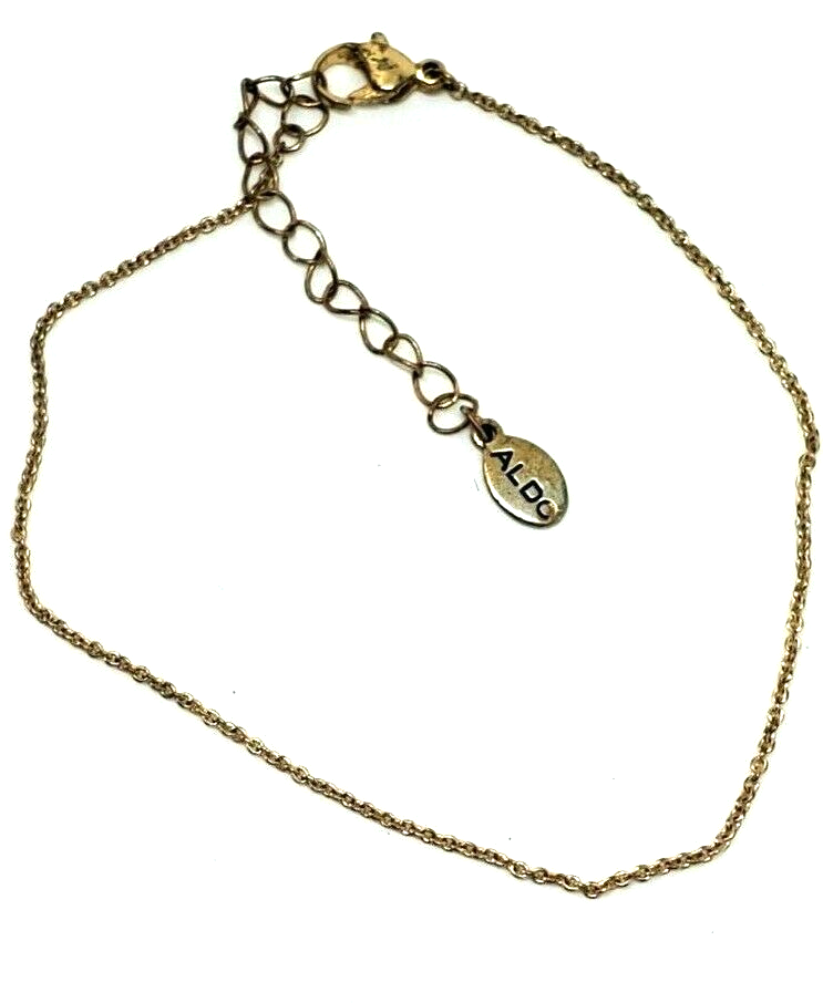 Dainty Signed ALDO Gold Anklet Bracelet Chain 10