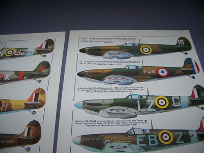 VINTAGE..SPITFIRE II/VB/VC/I/IA/IIA VARIANTSCOLOR PROFILES