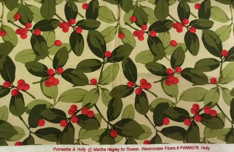 Tela de fibras de pascua y acebo, Martha Negley para Rowan Westminster una yarda Foto 2 de 3