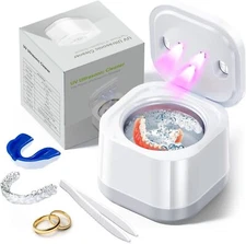 Ultrasonic U-V Retainer Cleaner Machine, 45kHz Ultrasonic Cleaner for Dentures,