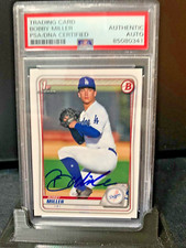 Bobby Miller autograph signed 2020 1st Bowman baseball card PSA SLAB BD38 d