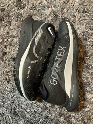 Womens Size 8.5 Nike React Pegasus Trail 4 GTX Black Wolf Grey Silver DJ7929 001
