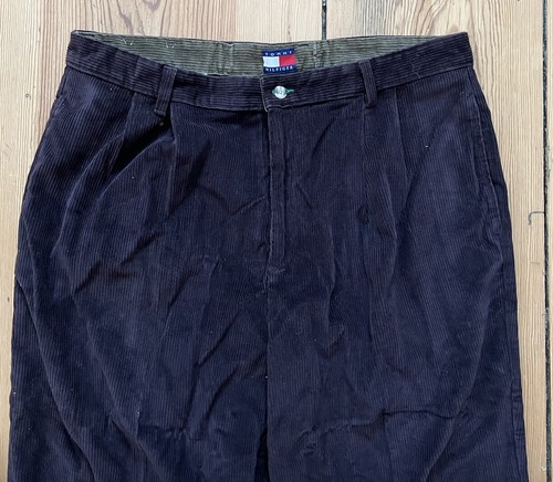 Tommy Hilfiger 38 X 34 Pleated Corduroy Pants New With Tags NOS Dark Brown - Picture 2 of 6