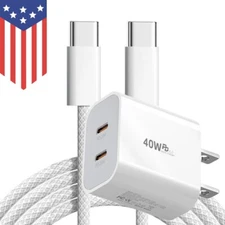 PD 40W USB-C Charging Adapter Block Fast Charger For iPhone 15 16 17 Air Pro Max