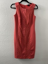 Enfocus Studio Sleeveless Dress Lace Panel Size 4 Corporate Work Orange