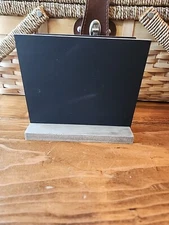 Mini Tabletop Chalkboard Signs with Vintage Style Wood Base Stands 6.5" X 6"