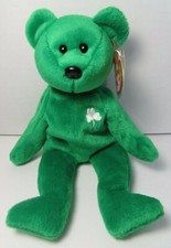 Ty Beanie Baby "ERIN" the Irish Shamrock Bear, 4186, 1997,  BBOC Card, MINT 