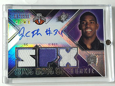 2008-09 SPX JASON THOMPSON PATCH TRIPLE JERSEY RC ROOKIE AUTO AUTOGRAPH #167/599
