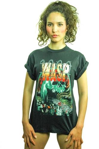 WASP shirt European tour concert shirt band tee 1980s vintage concert t-shirt, vintage, single stitch, B+ condition