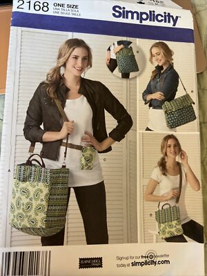 Simplicity Pattern 2168 Multi sizes Bag Tote Purse Travel Belt Cut Complete