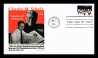 US COVER CHARLIE BROWN CHRISTMAS 50TH ANNIVERSARY FDC PANDA THERMOGRAPHED