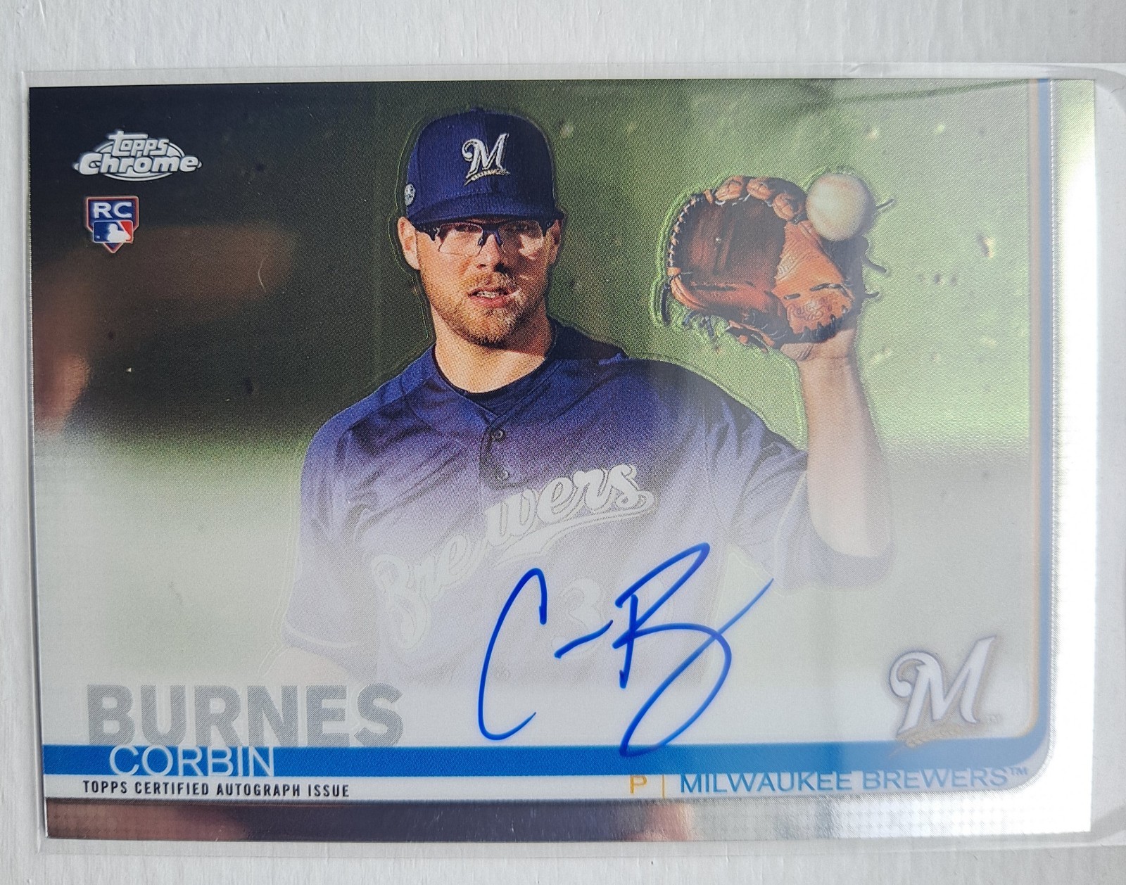 2019 Corbin Burnes Brewers Topps Chrome Rookie Auto 