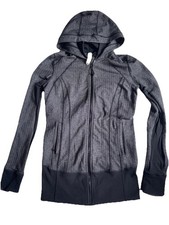 Women Size 8 Lululemon Jacket Long Full Zip Hoodie Thumbholes Gray