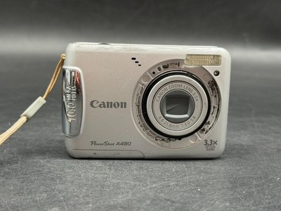 Canon PowerShot A480  Digitalkamera Silber 10 MP 3,3x Zoom Kompakt Vintage