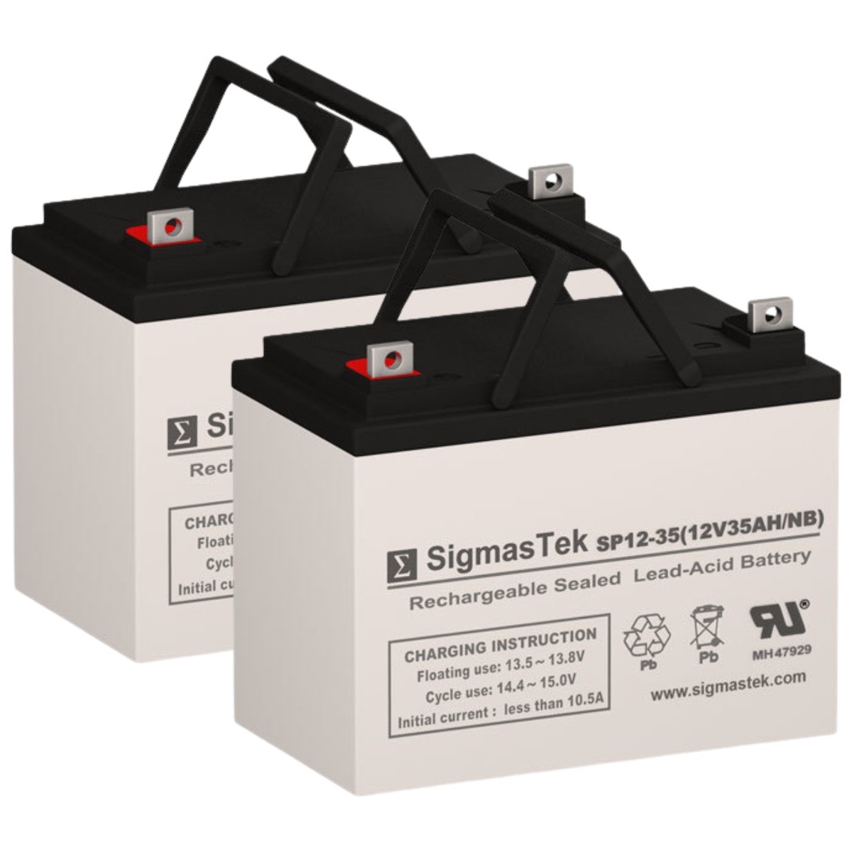 SP12-35 (NB) Battery Set of 2 Compatible w/ Electric Mobility Deluxe Cycle Chair