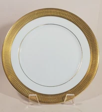 Lenox Oxford Maldon 8 Inch Salad Plate Wide Band Gold Encrusted Border