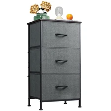 WLIVE Dresser with 3 Drawers, Fabric Nightstand, Organizer Unit, Storage Dres...