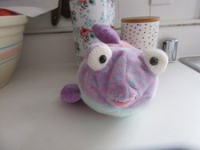 10” 2003 TY Pluffies SOFT GOOGLY THE PURPLE & BLUE FISH Plush