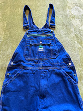 Vintage Liberty Blue Denim Cotton Work Bib Overalls Mechanic Workwear 34x30