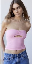 Urban Outfitters Out From Under Arden M/L Tube Top Pink Ribbed Cutout NWT